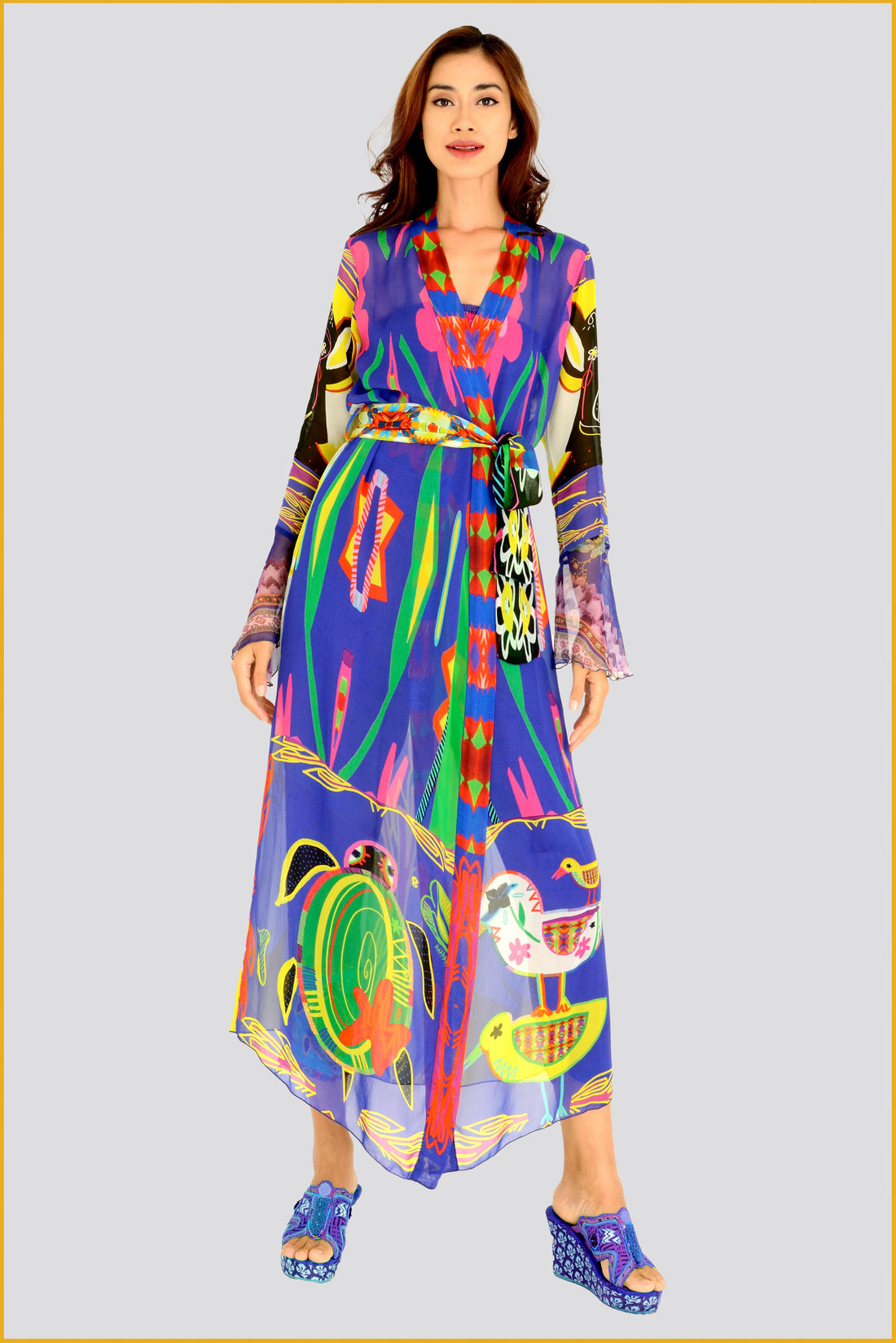 Callie - Soft Viscose Crepe Fabric Digital Print Long Jacket (7396162470084)