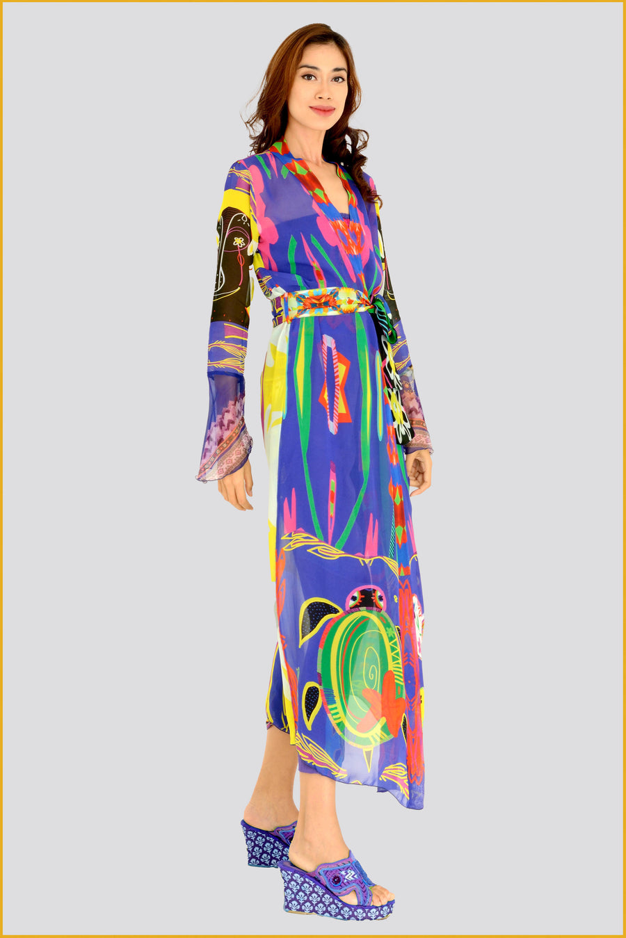 Callie - Soft Viscose Crepe Fabric Digital Print Long Jacket (7396162470084)