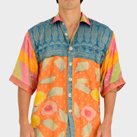 Freddy - Hand Cut Silk Digital Print Shirts With Hand Carved Bone Buttons (7389350166724)