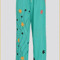 Pavlo - Cotton Voile Applique Pants With Hand Carved Bone Buttons (7394724708548)