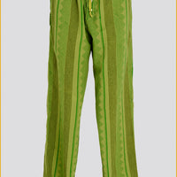 Colvert - Cotton Voile Block Print Long Pants with Hand Carved Bone Buttons (7424871923908)