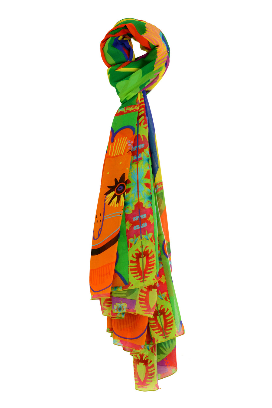 Nucifera - Original Alien Print Rayon Digital Georgette Scarves (7379056197828) (7405452918980)