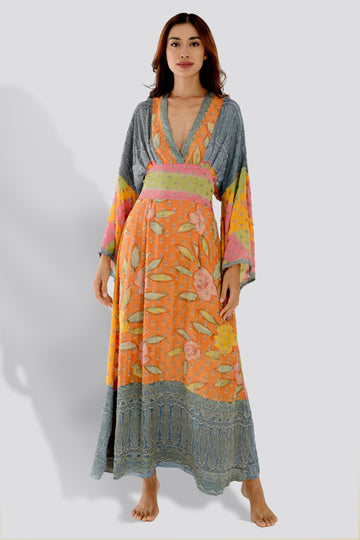 Falicia Silk Long Dress (7392390119620)