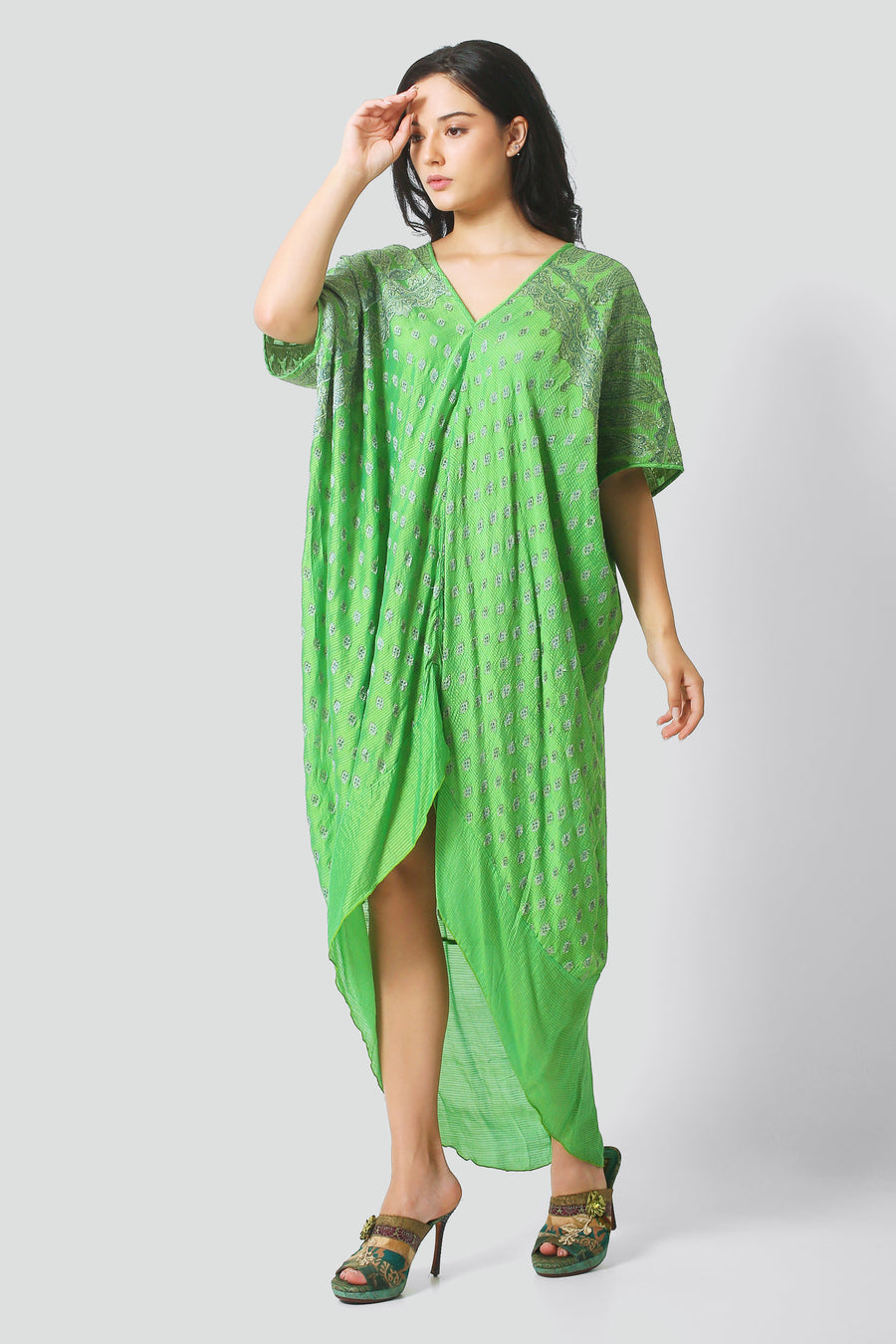 Annette Silk Kaftan Dress (2403167305833)