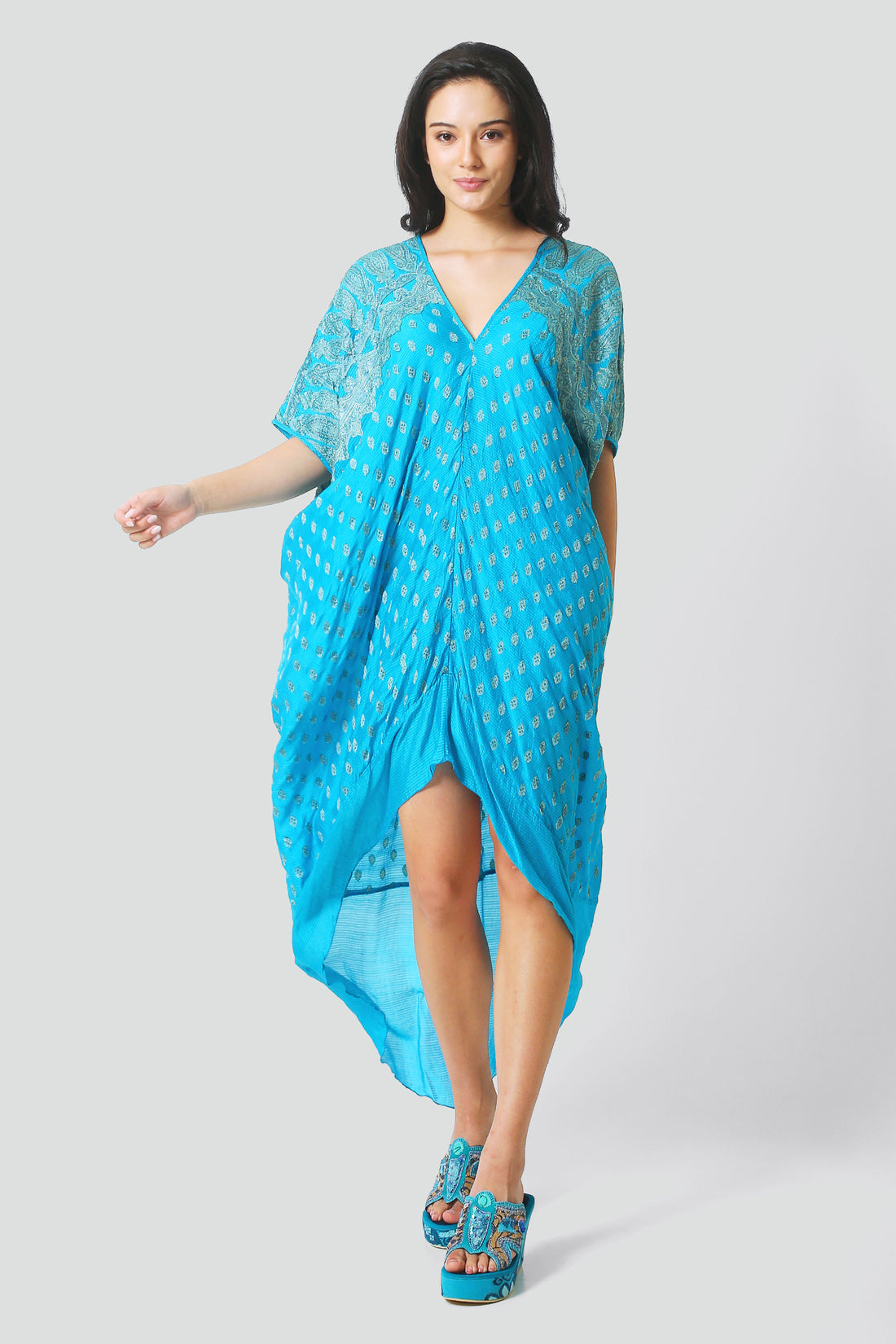 Annette Silk Kaftan Dress (2403167305833)