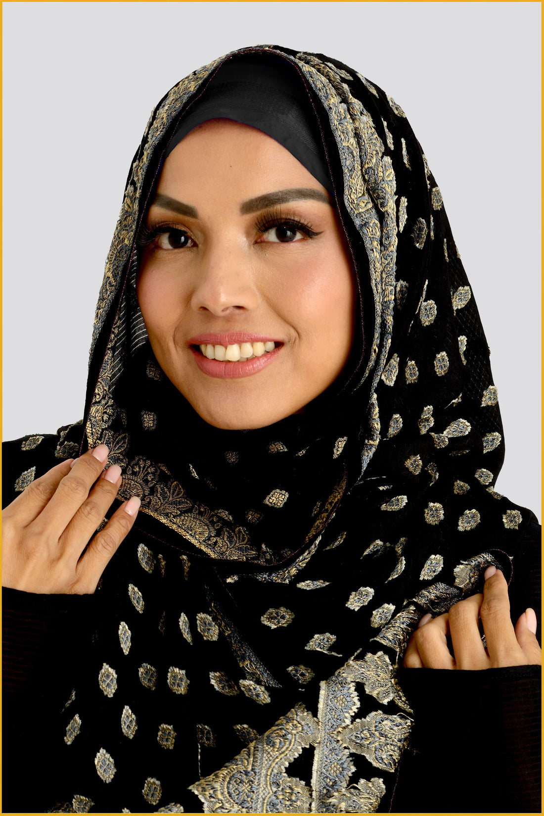 Meghan Jacquard Silk Shawl/ Scarf (6777516753092)