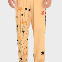 Pavlo - Cotton Voile Applique Pants With Hand Carved Bone Buttons (7394724708548)