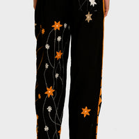 Pavlo - Cotton Voile Applique Pants With Hand Carved Bone Buttons (7394724708548)