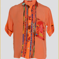 Brandon - Rayon Crepe Digital Print Men Shirt With Hand Carved Bone Buttons (7390315741380)