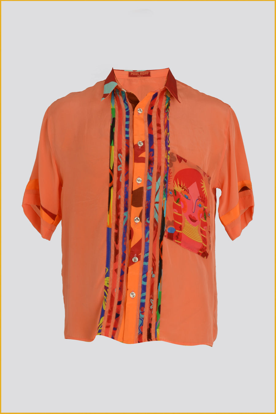 Brandon - Rayon Crepe Digital Print Men Shirt With Hand Carved Bone Buttons (7390315741380)