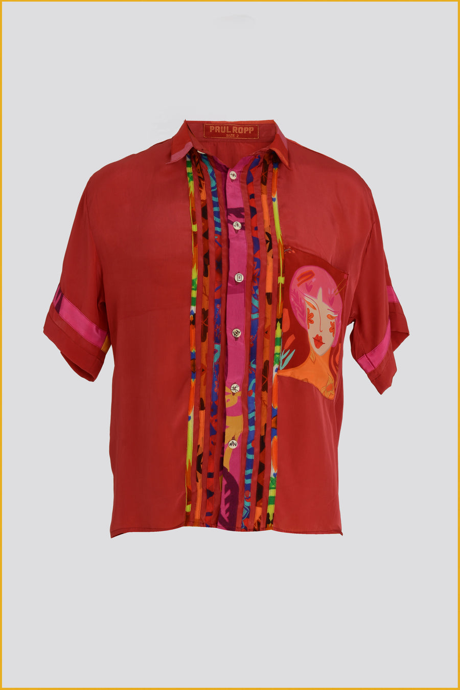 Brandon - Rayon Crepe Digital Print Men Shirt With Hand Carved Bone Buttons (7390315741380)