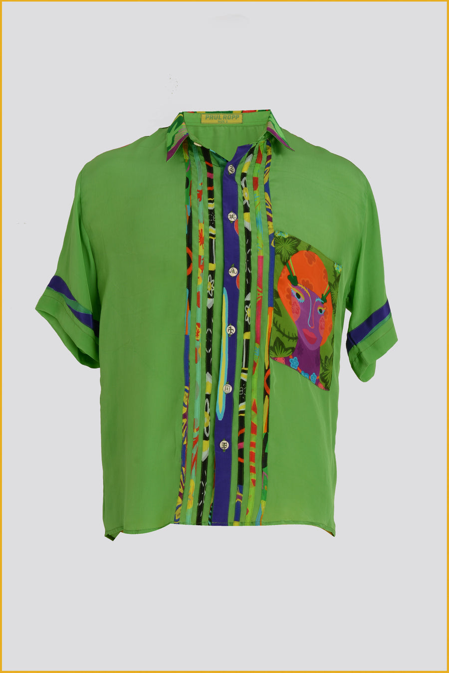 Brandon - Rayon Crepe Digital Print Men Shirt With Hand Carved Bone Buttons (7390315741380)