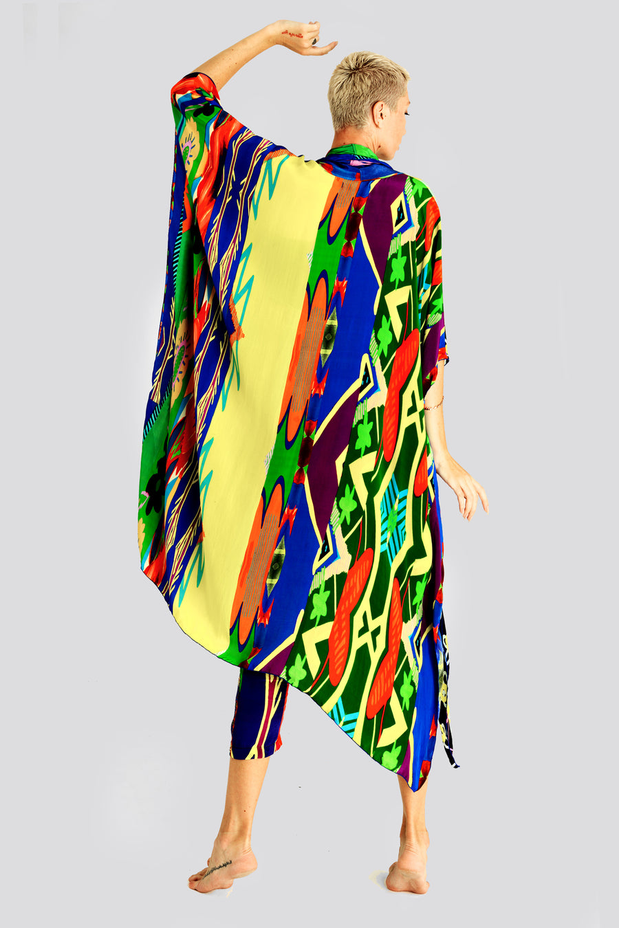 Oilien - Viscose Crepe Fabric Digital Print Long Cape (7365806915780)