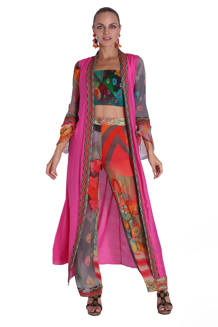 Veronica - Cotton Silk Georgette Digital Print Long Jacket (7191825907908)