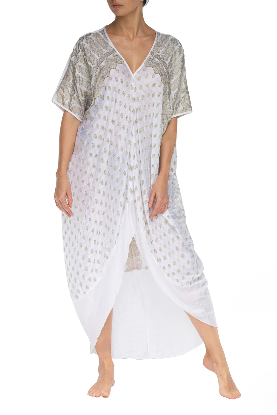 Annette Kaftan Silk Dress - Hand Cut Silk (2403167305833)