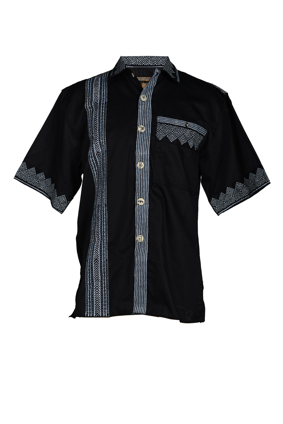 Ducan - Cotton Twill Print Men Shirt Short Sleeves (7190429860036)