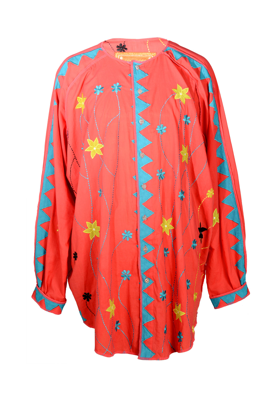 Lany - Cotton Voile Applique Long Sleeves Shirt (7342051033284)