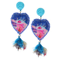 Heart Earrings Forest (6109078323396)