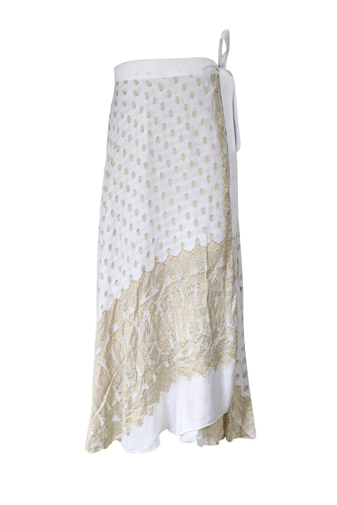 Ksenia Silk Wrap Skirt - Hand Cut Silk Jacquard Skirt (4493448642665)