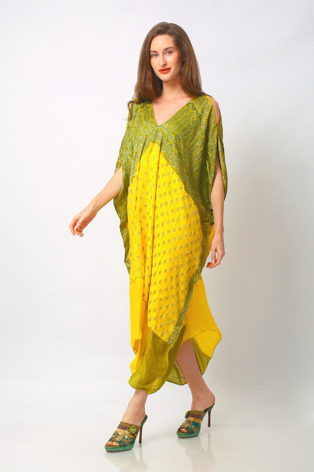 Safalina - Hand Cut Silk Degrade Long Dress (7120810475716)