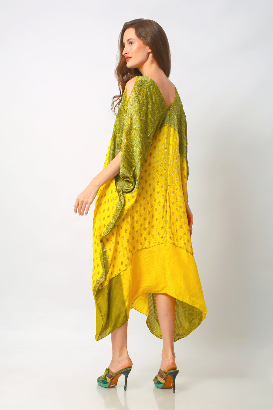 Safalina - Hand Cut Silk Degrade Long Dress (7120810475716)