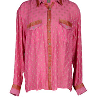 Calvin - Hand Cut Silk Degrade Long Sleeves Men Shirt (7276482363588)