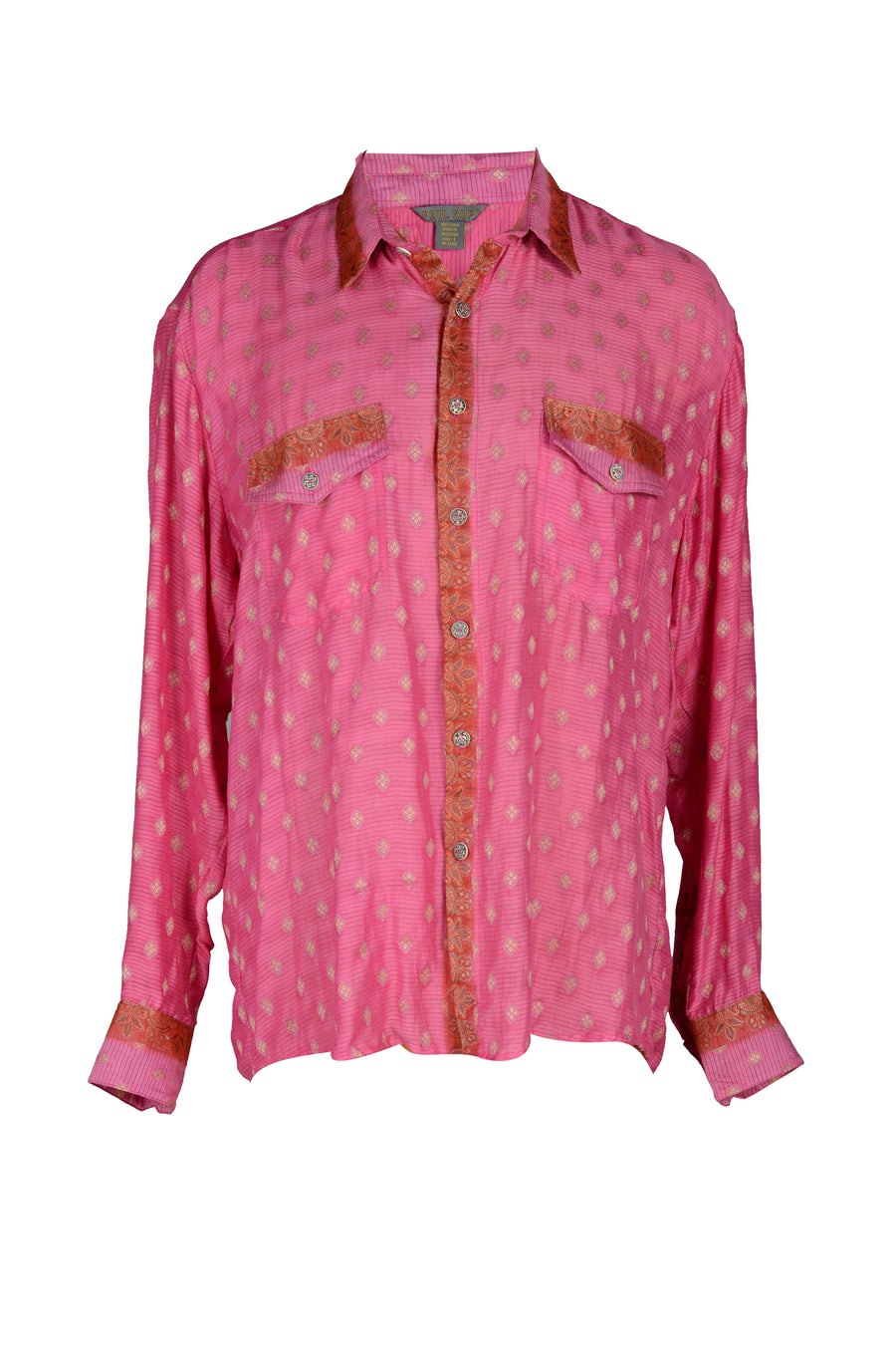 Calvin - Hand Cut Silk Degrade Long Sleeves Men Shirt (7276482363588)