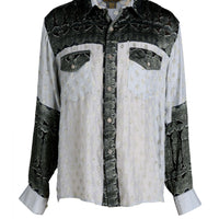 Calvin - Hand Cut Silk Degrade Long Sleeves Men Shirt (7276482363588)