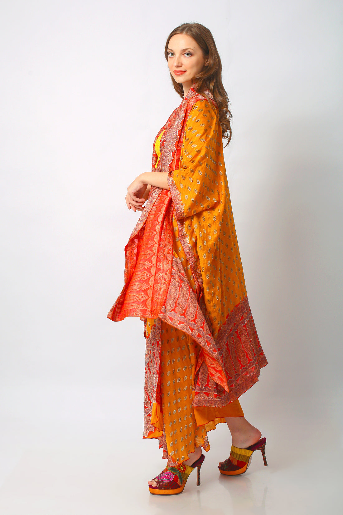 Lavani - Hand Cut Silk Degrade Classic Long Cape (7123773391044)