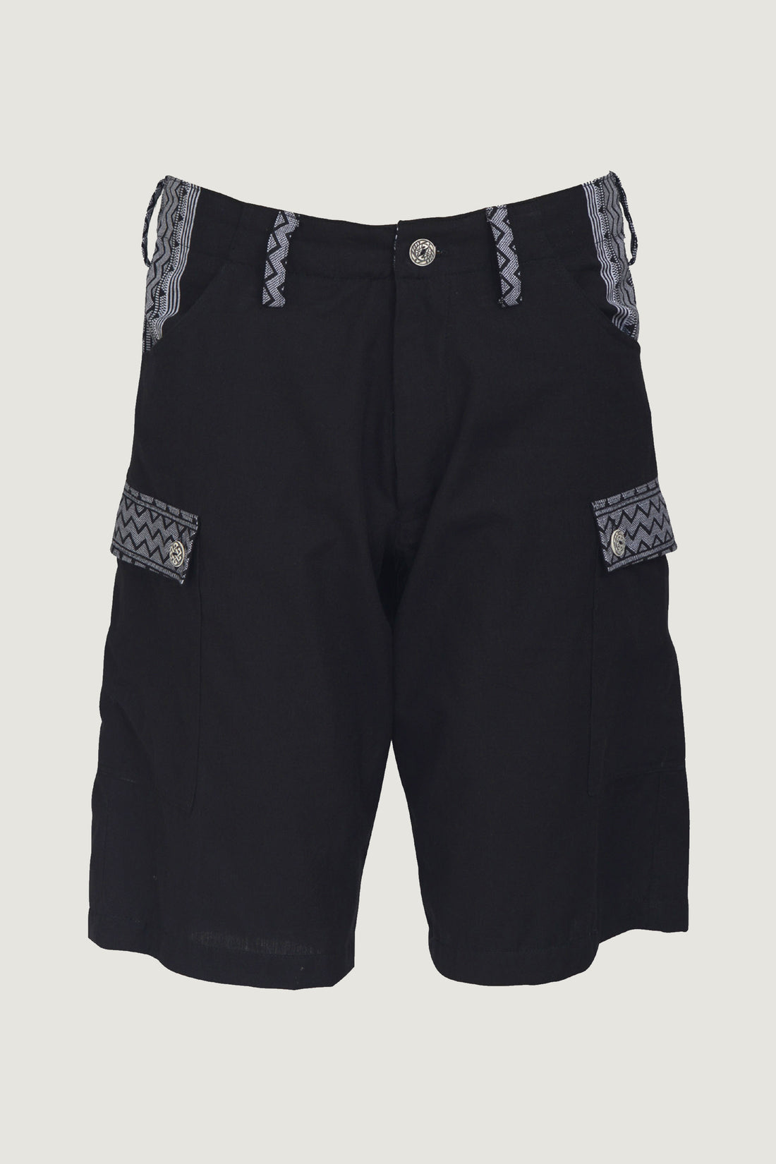 Wyatt - 100% Cotton Shorts With Hand Carved Bone Buttons (4493568737385)