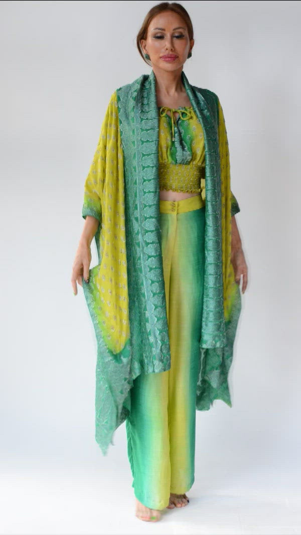 Lavani Silk Long Cape