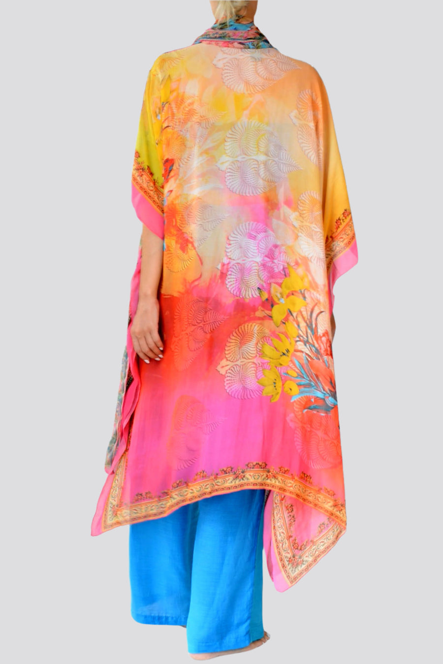 Laurelynn - Rayon Georgette Chiffon Digital Print Long Jacket. (7126054371524)