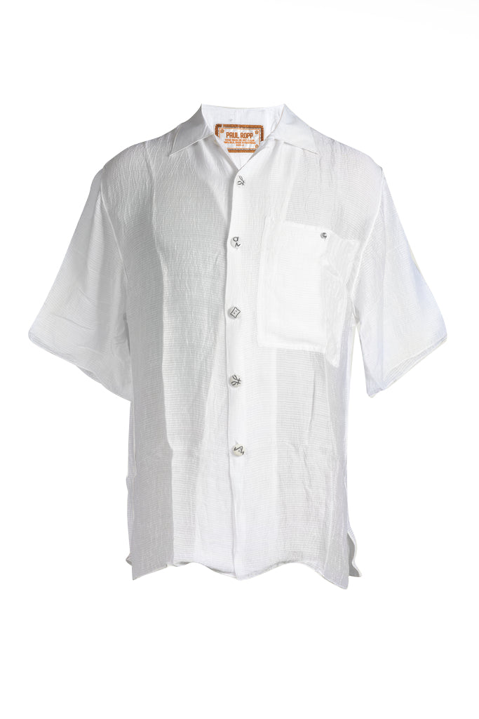 David - Silk Cotton Men's Shirt With Hand Carved Bone Buttons (315763261481)