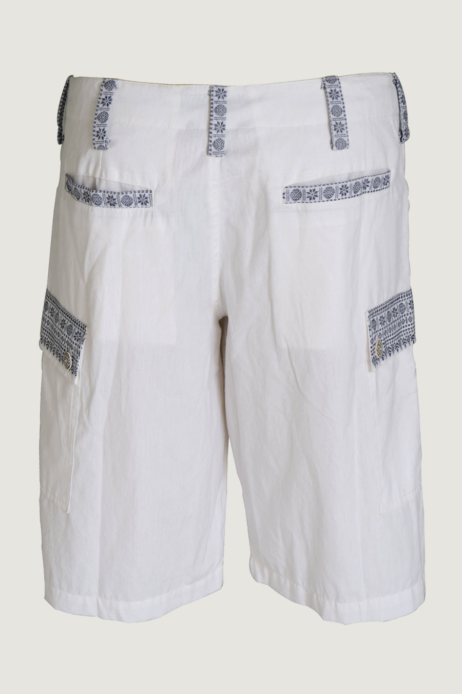 Wyatt - 100% Cotton Shorts With Hand Carved Bone Buttons (4493568737385)