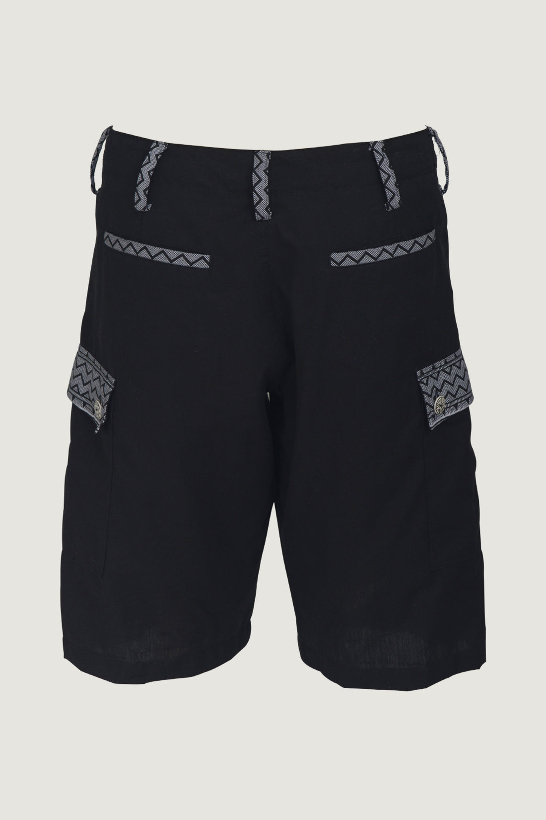 Wyatt - 100% Cotton Shorts With Hand Carved Bone Buttons (4493568737385)