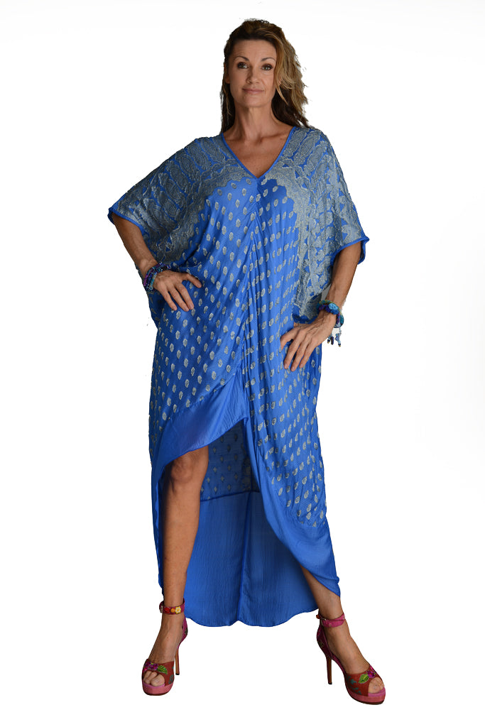 Annette Kaftan Silk Dress - Hand Cut Silk (2403167305833)