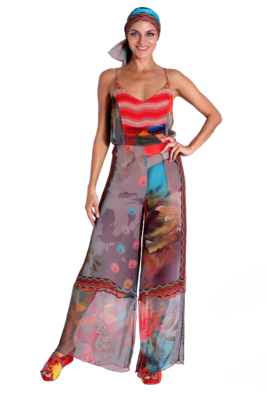 Kenisha - Georgette Digital Print Long Jumpsuit (7187469959364)