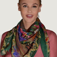 Ethnic Nature Chiffon Georgette Square Scarf (3699604389993)