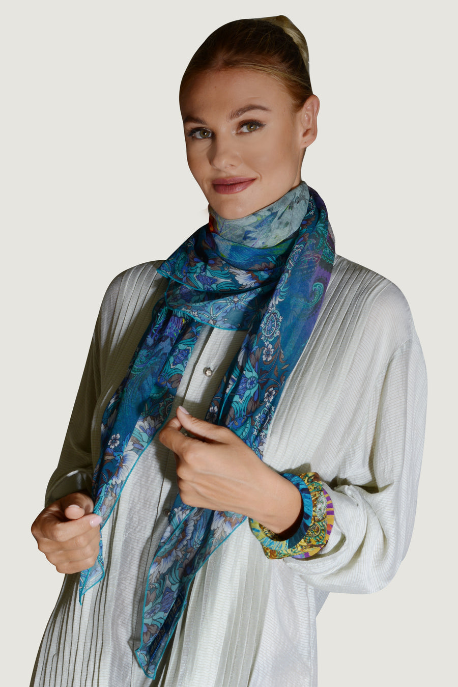 Ethnic Nature Chiffon Georgette Square Scarf (3699573522537)