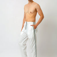 Lio Pants - Cotton Twill Carved Wood Block Print with Hand Carved Bone Buttons (7305853239492)