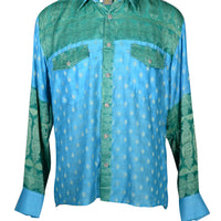 Calvin - Hand Cut Silk Degrade Long Sleeves Men Shirt (7276482363588)